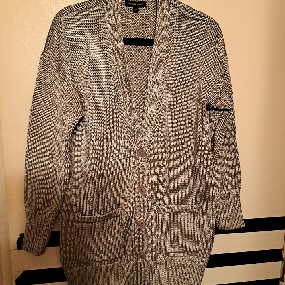 Banana Republic Men's Gray Cardigan Sweater